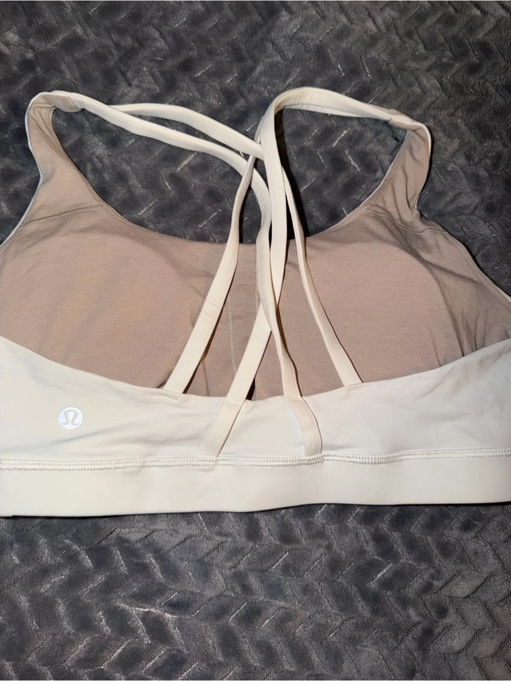 lululemon athletica Light Cream Strappy Sports Bralette
